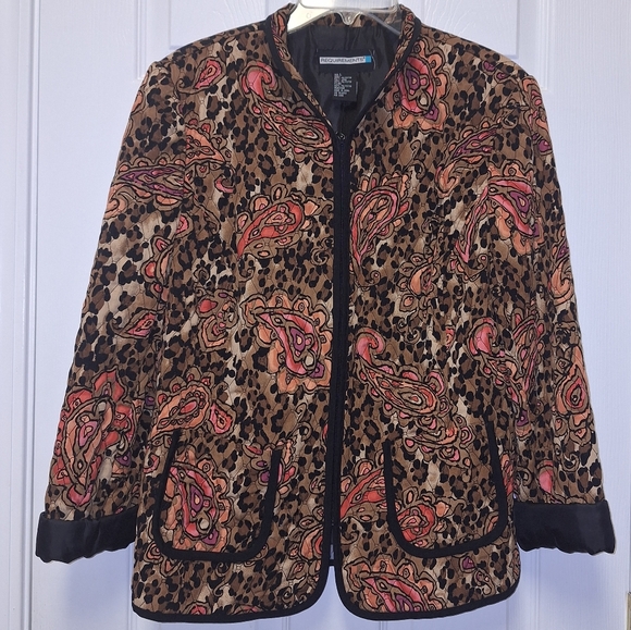 Like New Requirements Quilted Jacket~Animal Print~Paisley~Large - Picture 1 of 7